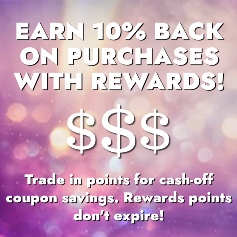 Earn 10% back on purchases with Aromaleigh Rewards program. Trade in points for cash off future purchases. Points never expire.