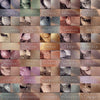 Collage of eyeshadows from the Ignis Antiquita collection. Natural and neutral, wearable tones. Frost finish.