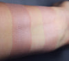 Dryocampa swatched on medium tone caucasian skin, over primer and bare skin,. . A muted cool petal pink