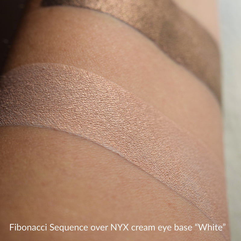 FIBONACCI SEQUENCE over white nyx cream eye base.