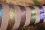 Frost eyeshadows swatched on the inner arm.