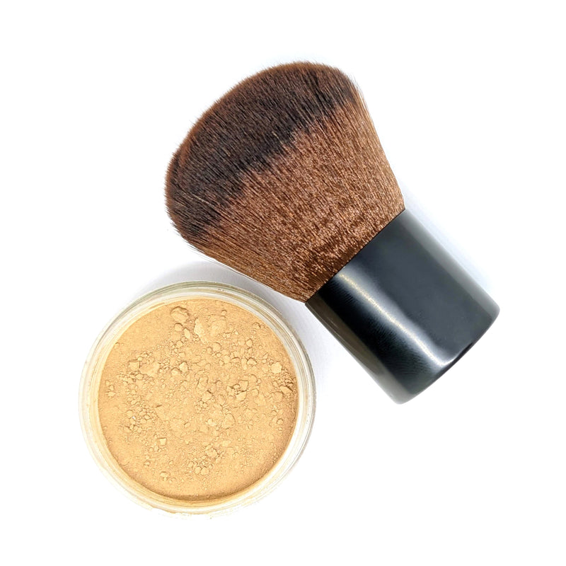 Kabuki Foundation Brush - Vegan Brown Faux