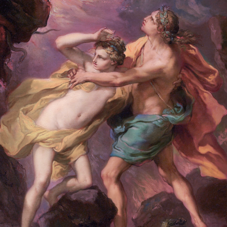 Classical painting of Orpheus and Eurydice