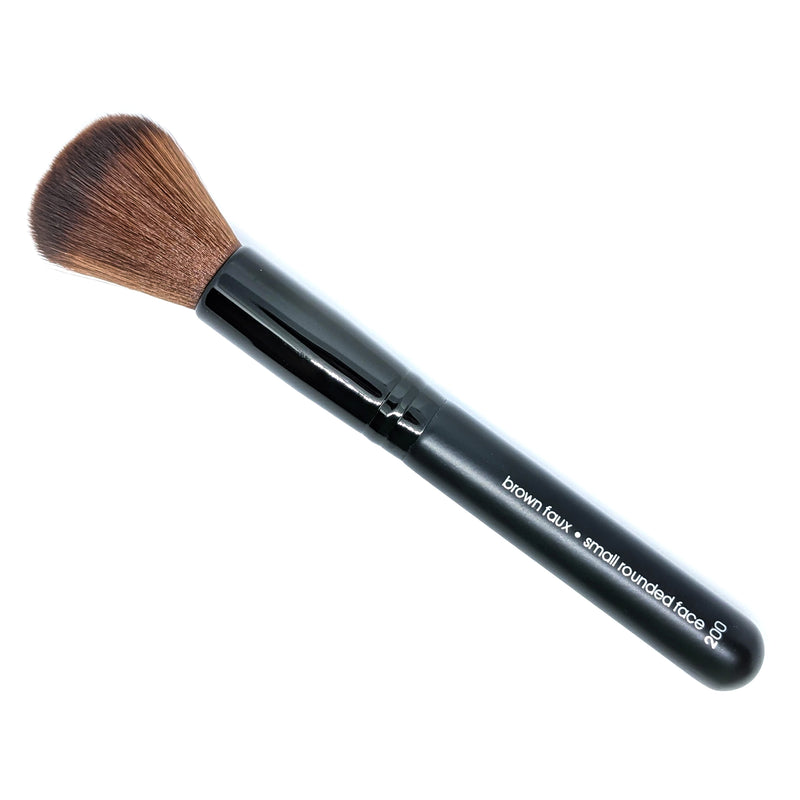 Small Rounded Face Brush - Vegan Brown Faux