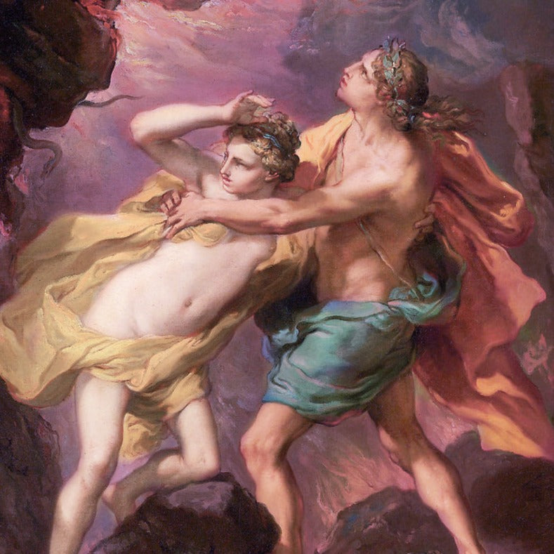 Classical painting of Orpheus and Eurydice.